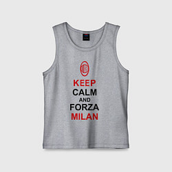 Майка детская хлопок Keep Calm & Forza Milan, цвет: меланж
