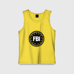 Майка детская хлопок FBI Departament, цвет: желтый