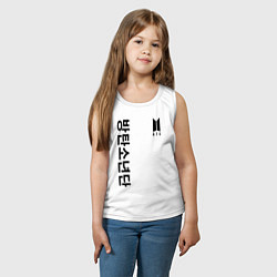 Майка детская хлопок BTS Korea, цвет: белый — фото 2