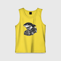 Майка детская хлопок Акула на Тойоте, цвет: желтый