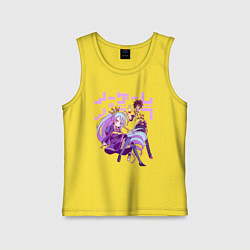 Майка детская хлопок No Game No Life, цвет: желтый