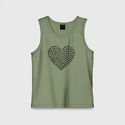 Майка детская хлопок Собаковое сердце, цвет: авокадо