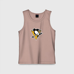 Майка детская хлопок Pittsburgh Penguins: Evgeni Malkin, цвет: пыльно-розовый