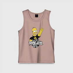 Майка детская хлопок Rock n Roll, цвет: пыльно-розовый