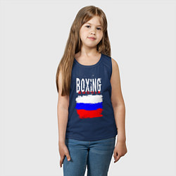 Майка детская хлопок Бокс Россия, цвет: тёмно-синий — фото 2