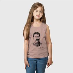 Майка детская хлопок Товарищ Сталин, цвет: пыльно-розовый — фото 2
