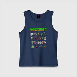 Майка детская хлопок Minecraft, цвет: тёмно-синий