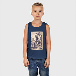 Майка детская хлопок Рыцарь, пинающий Дракона баллада о рыцаре Джоне Ла, цвет: тёмно-синий — фото 2