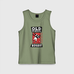 Майка детская хлопок Old School Rugby, цвет: авокадо