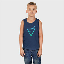Майка детская хлопок Liquid Triangle, цвет: тёмно-синий — фото 2