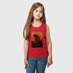 Майка детская хлопок Godzilla and red sun, цвет: красный — фото 2