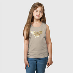 Майка детская хлопок Wonder Woman logo, цвет: миндальный — фото 2