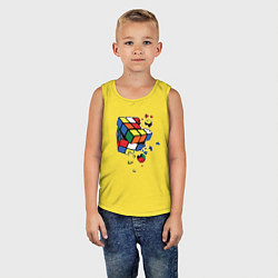 Майка детская хлопок Кубик Рубика, цвет: желтый — фото 2