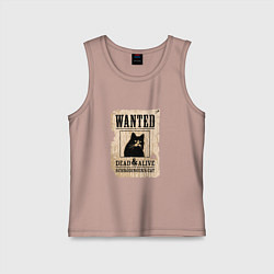 Майка детская хлопок Кот, цвет: пыльно-розовый