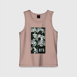 Майка детская хлопок BTS, цвет: пыльно-розовый