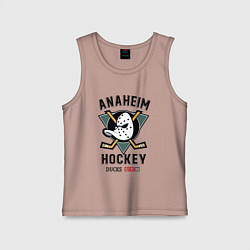 Майка детская хлопок ANAHEIM DUCKS, цвет: пыльно-розовый