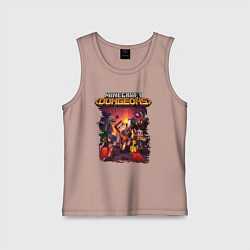 Майка детская хлопок Minecraft Dungeons, цвет: пыльно-розовый