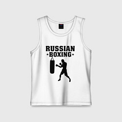 Майка детская хлопок Russian Boxing, цвет: белый
