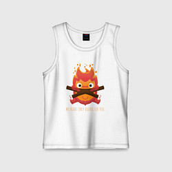 Майка детская хлопок My heart burns, цвет: белый