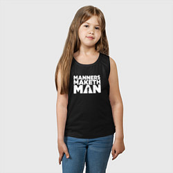 Майка детская хлопок Manners maketh man, цвет: черный — фото 2