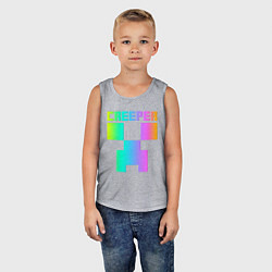 Майка детская хлопок MINECRAFT CREEPER, цвет: меланж — фото 2