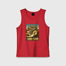 Майка детская хлопок Дюна - песчаная земля, цвет: красный