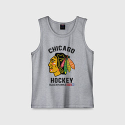 Майка детская хлопок CHICAGO BLACKHAWKS NHL, цвет: меланж