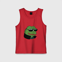 Майка детская хлопок Pepe в очках EZ, цвет: красный