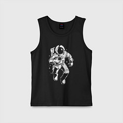 Майка детская хлопок Space american football, цвет: черный