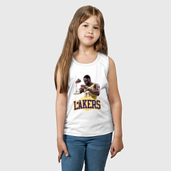Майка детская хлопок LeBron - Lakers, цвет: белый — фото 2
