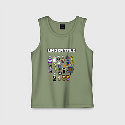 Майка детская хлопок UNDERTALE, цвет: авокадо