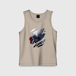 Майка детская хлопок Кен Канеки, цвет: миндальный