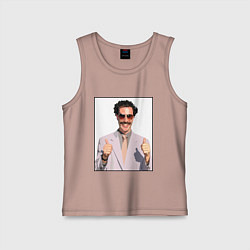 Майка детская хлопок Борат Z, цвет: пыльно-розовый