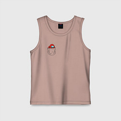 Майка детская хлопок Among us, цвет: пыльно-розовый