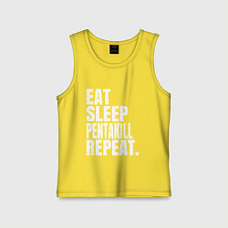 Майка детская хлопок EAT SLEEP PENTAKILL REPEAT, цвет: желтый