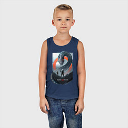 Майка детская хлопок Кратос и Атрей, цвет: тёмно-синий — фото 2