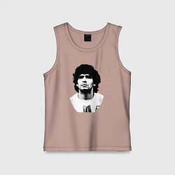 Майка детская хлопок Диего Марадона, цвет: пыльно-розовый