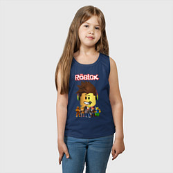 Майка детская хлопок ROBLOX, цвет: тёмно-синий — фото 2