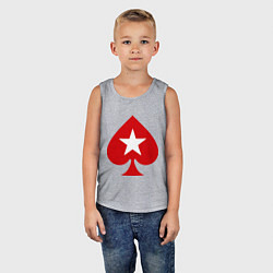 Майка детская хлопок Покер Пики Poker Stars, цвет: меланж — фото 2
