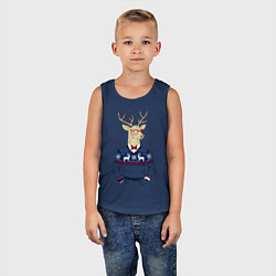 Майка детская хлопок Hipster Deer, цвет: тёмно-синий — фото 2