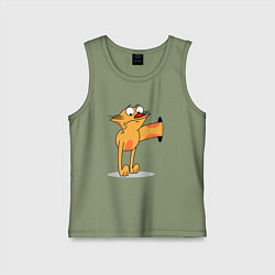 Майка детская хлопок Котопес, цвет: авокадо