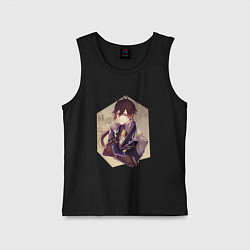 Майка детская хлопок Чжун Ли, цвет: черный