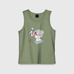 Майка детская хлопок BTS sleep, цвет: авокадо