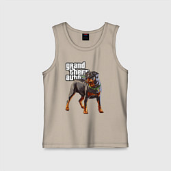 Майка детская хлопок ЧОП - ротвейлер из GTA 5, цвет: миндальный