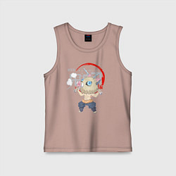 Майка детская хлопок Иноске Хашибира Kimetsu no Yaiba, цвет: пыльно-розовый