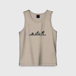 Майка детская хлопок Троеборье, цвет: миндальный