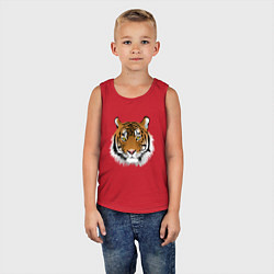 Майка детская хлопок Тигр, цвет: красный — фото 2