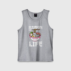 Майка детская хлопок Ramen life, цвет: меланж