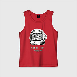 Майка детская хлопок ASTRONAUT CAT КОТ КОСМОНАВТ, цвет: красный