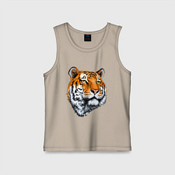 Майка детская хлопок Тигр, цвет: миндальный